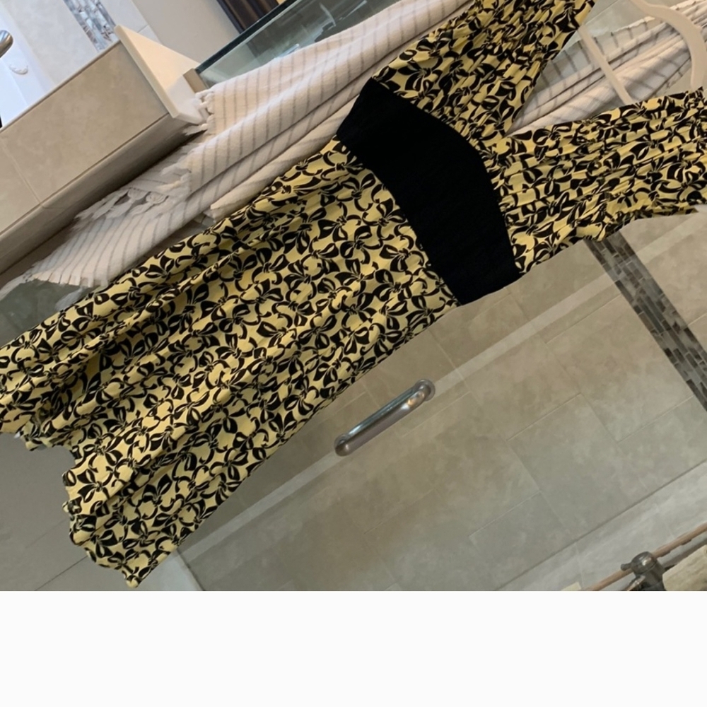 Trashy Diva Black and Yellow Midi Dress Size 8